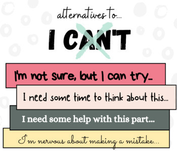 Preview of Alternatives to I Can't Poster