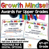 Editable End of Year Growth Mindset Awards for Upper Grade