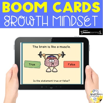 Preview of Growth Mindset BOOM CARDS - Digital Perseverance and Growth Mindset Activity