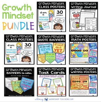 Preview of Growth Mindset BUNDLE Posters, Math, Writing and MORE