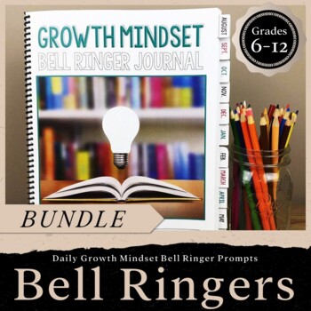 Preview of Growth Mindset Bell Ringer Journal BUNDLE: Journal, Digital, & Presentation