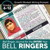 Growth Mindset Bell Ringer Journal for Entire Year: Back t