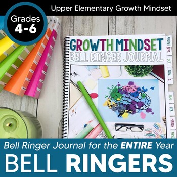 Preview of Growth Mindset Bell Ringer Journal Prompts for Entire Year: Back to School