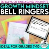 Growth Mindset Bell Ringers: 30 Engaging Growth Mindset Writing Prompts