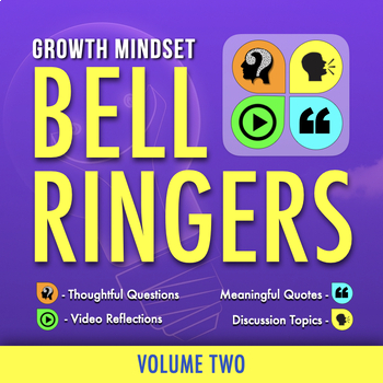 Preview of Growth Mindset Bell Ringers | 40 SEL Writing Prompts For Any Subject | Volume 2