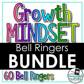 Preview of Growth Mindset Bell Ringers BUNDLE: 60 days of insightful writing prompts