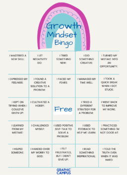 Preview of Growth Mindset Bingo