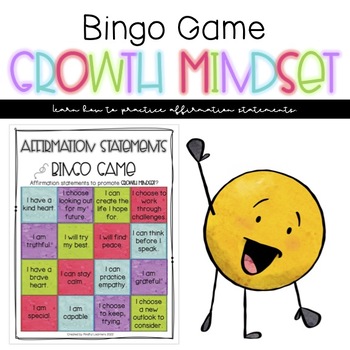 Preview of Growth Mindset: Bingo Game (Affirmation Statements) 