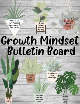 Preview of Growth Mindset Boho Bulletin Board 