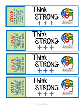 growth mindset bookmarks the power of positive thinking by happyedugator