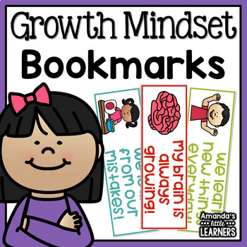 growth mindset bookmarks free by amandas little