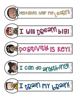 growth mindset color bookmarks inspirational