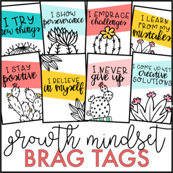 Growth Mindset Reward Tags | Cactus Reward Tags by The Designer Teacher