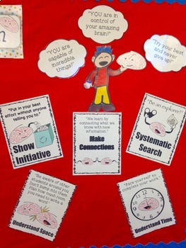 Growth Mindset Bulletin Board KISS YOUR BRAIN Metacognition by Nerdy ...