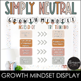 Growth Mindset Bulletin Board - Neutral Boho - Growth Mind