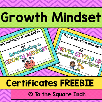 Preview of Growth Mindset Certificates FREE