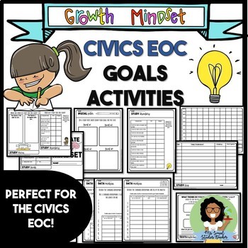 Preview of Growth Mindset Civics EOC Data Analysis and Goals Activity