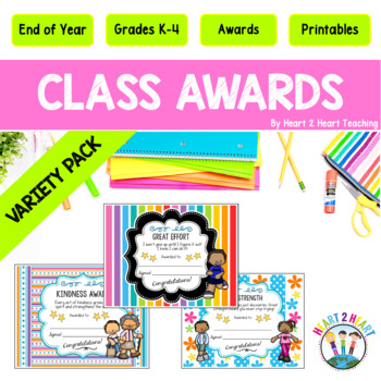 Preview of Editable Growth Mindset Class Awards End of the Year Last Day of School