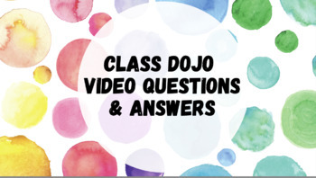 Preview of Growth Mindset: Class Dojo Video Questions and Answers