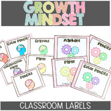 Labels for the Classroom Editable Growth Mindset Themed