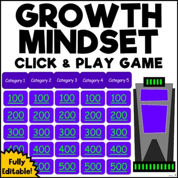 Preview of Growth Mindset Click & Play Game / Positive Thinking / Interactive / Editable