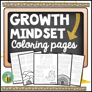 Preview of Growth Mindset Coloring Pages. Distance Learning