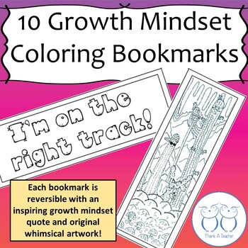 Preview of Growth Mindset Coloring Bookmarks