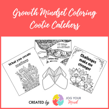 Preview of Growth Mindset Coloring Cootie Catchers