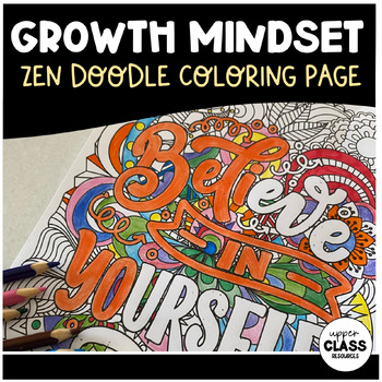 Preview of (FREE) Growth Mindset Coloring Page | First Day | Mindfulness | Back to School