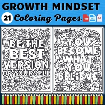 Growth Mindset Coloring Pages - Growth Mindset Inspirational Quotes Poster