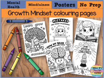 Preview of Growth Mindset Coloring Pages - Inspirational Classroom Decor