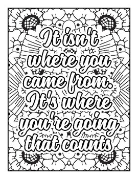 Motivational Quote Coloring Pages For Adults