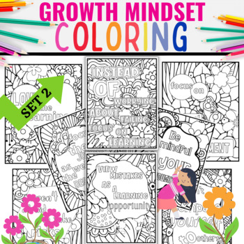 Preview of Growth Mindset Coloring Pages | Positive Affirmations Coloring sheet for Kids