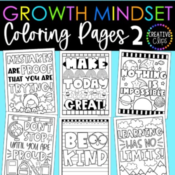 Preview of Growth Mindset Coloring Pages- Set 2 {Made by Creative Clips Clipart}