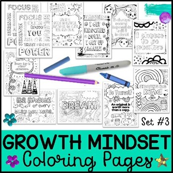 Growth Mindset Coloring Pages, Set #3 by Art is Basic | TpT