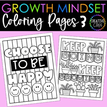 Growth Mindset Coloring Pages, Set #3 by Art is Basic