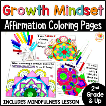 Growth Mindset Coloring Pages Growth Mindset Affirmations Mindful Coloring