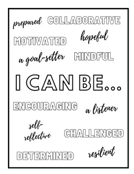 Preview of Growth Mindset Coloring Sheet/Notebook Cover - Encourage GROWTH!