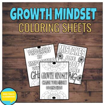 Preview of Growth Mindset Coloring Sheets FREE