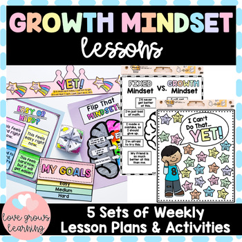 Preview of Growth Mindset Curriculum Activities and Lessons Social Emotional Learning Plans
