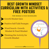Growth Mindset Curriculum-Exercises & Activities w/ FREE Posters