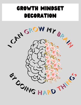 Preview of Growth Mindset Decoration | "I Can Grow My Brain" | STEM Classroom Decor