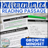 Growth Mindset Differentiated Reading Comprehension Passag