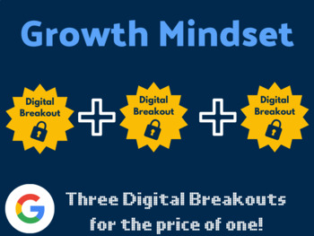 Preview of Growth Mindset Digital Breakout Bundle: (Social Emotional Learning Activities)