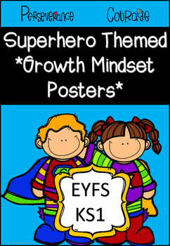 Preview of Growth Mindset Display (Superhero Themed)