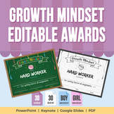 Growth Mindset Awards | Editable, Printable and Digital