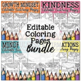Growth Mindset Coloring Pages Bundle - Editable for Person