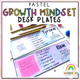 Growth Mindset Editable Desk Name Tags {Pastel theme}