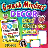 Growth Mindset Editable Tags Labels Signs Class Decor for 