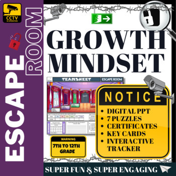 Preview of Growth Mindset | SEL Escape Room